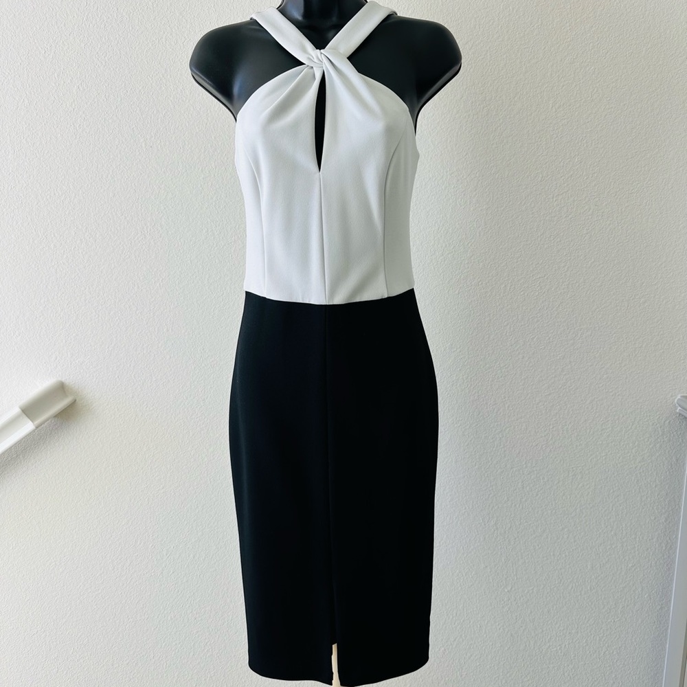 Guess Black and White Midi Dress -S